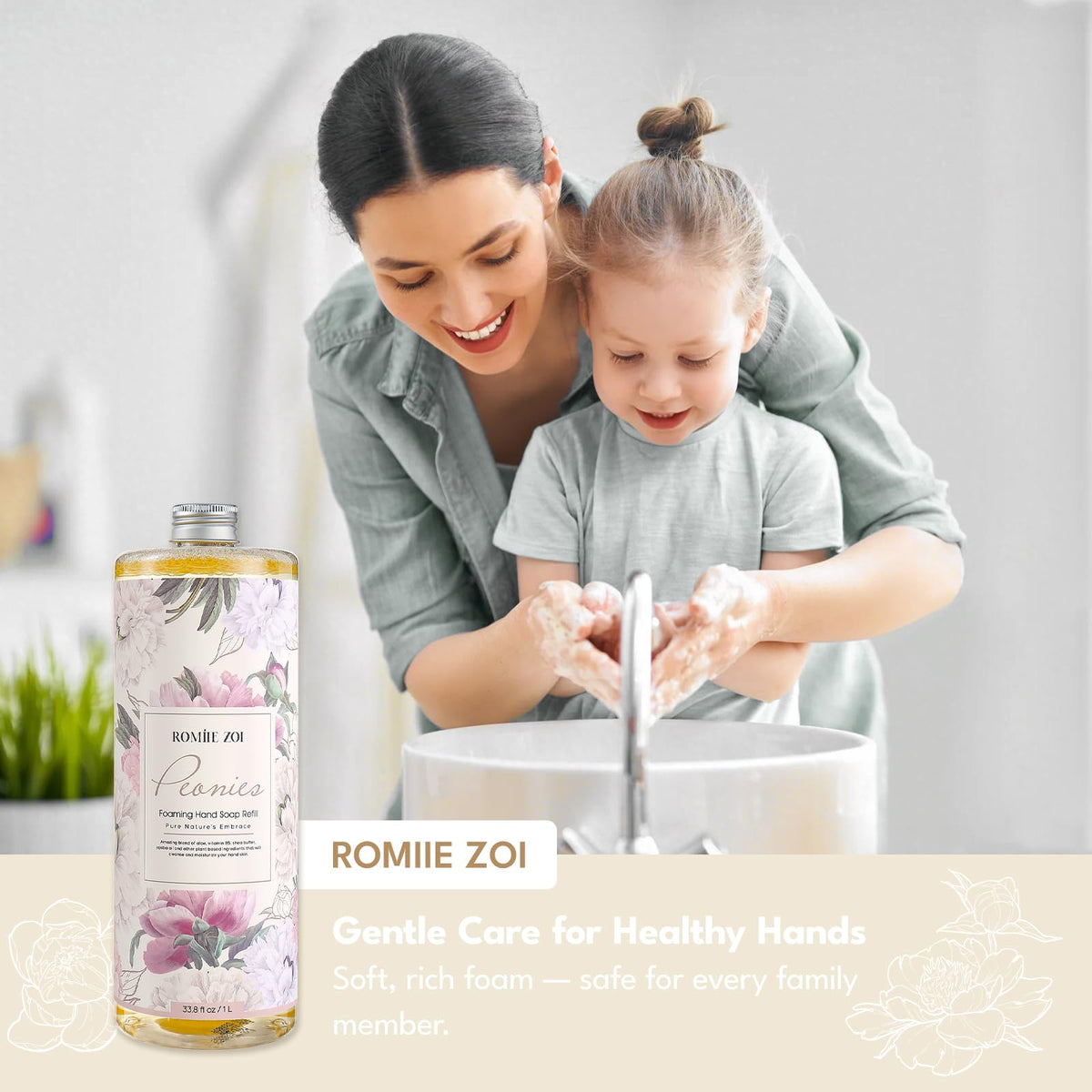 ROMIIE ZOI Foaming Hand Soap bottle with pump dispenser
