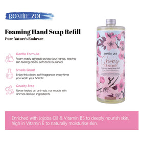 ROMIIE ZOI Foaming Hand Soap Cherry Blossom creamy foam in dispenser