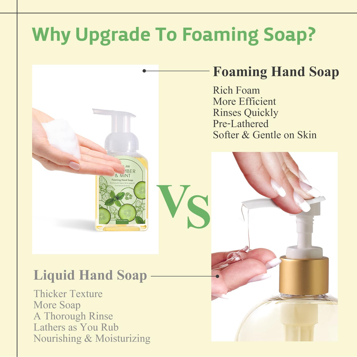 ROMIIE ZOI Foaming Hand Soap in a bathroom setting