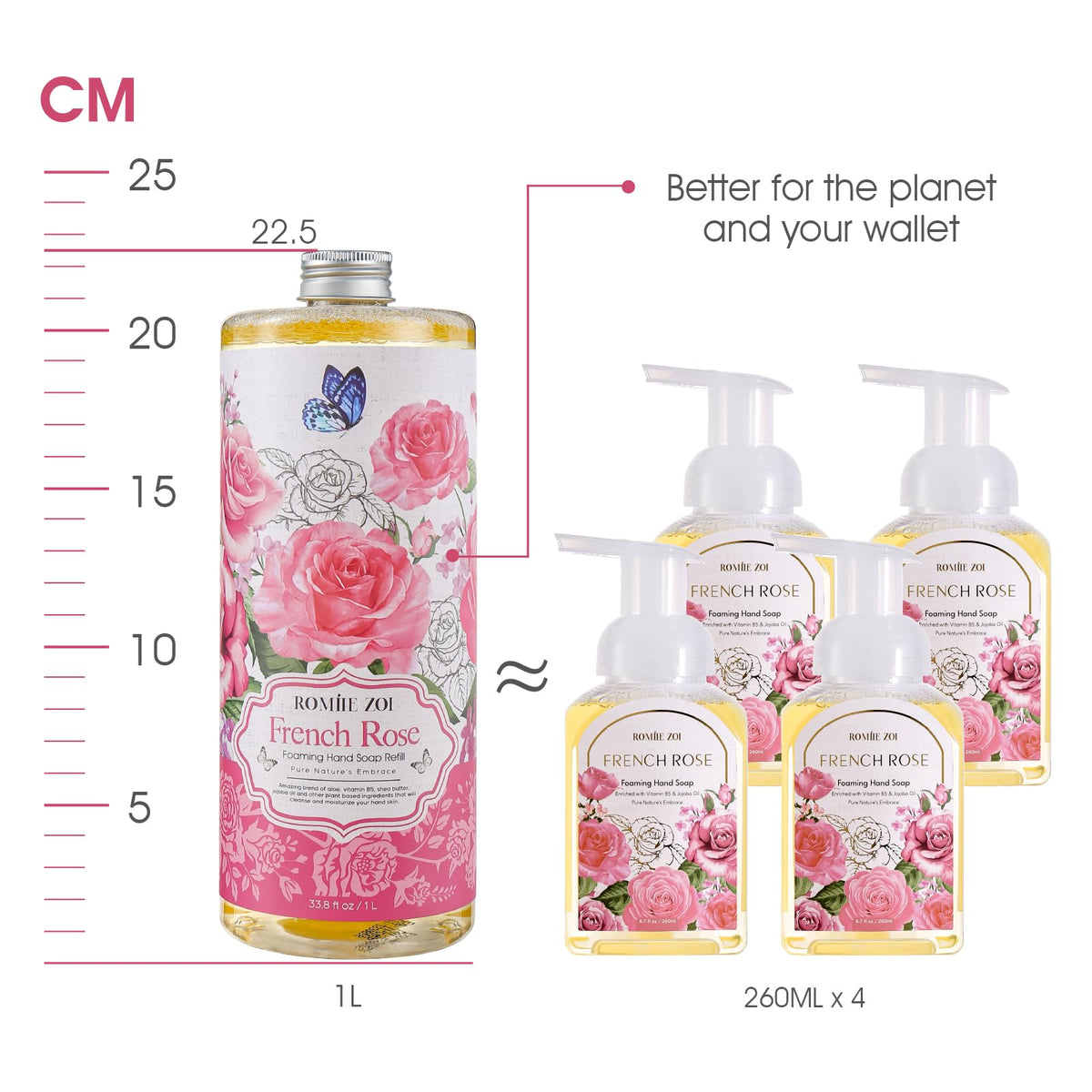 ROMIIE ZOI Foaming Hand Soap in a bathroom setting