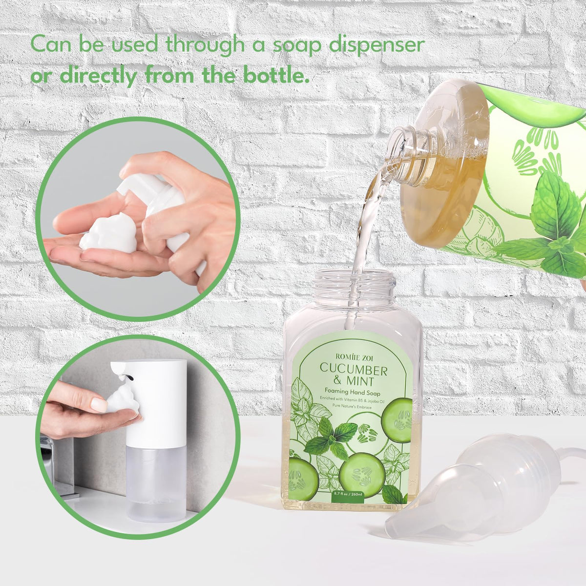ROMIIE ZOI Foaming Hand Soap refill bottles stacked