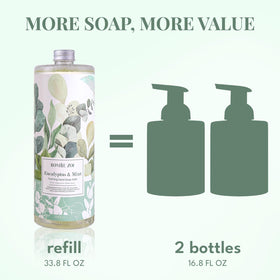 ROMIIE ZOI Foaming Hand Soap Refill Eucalyptus & Mint label close-up