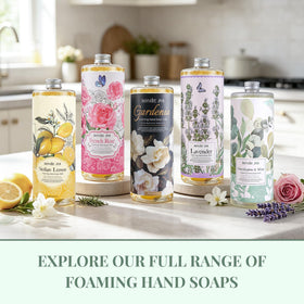 ROMIIE ZOI Foaming Hand Soap Refill Eucalyptus & Mint on bathroom countertop