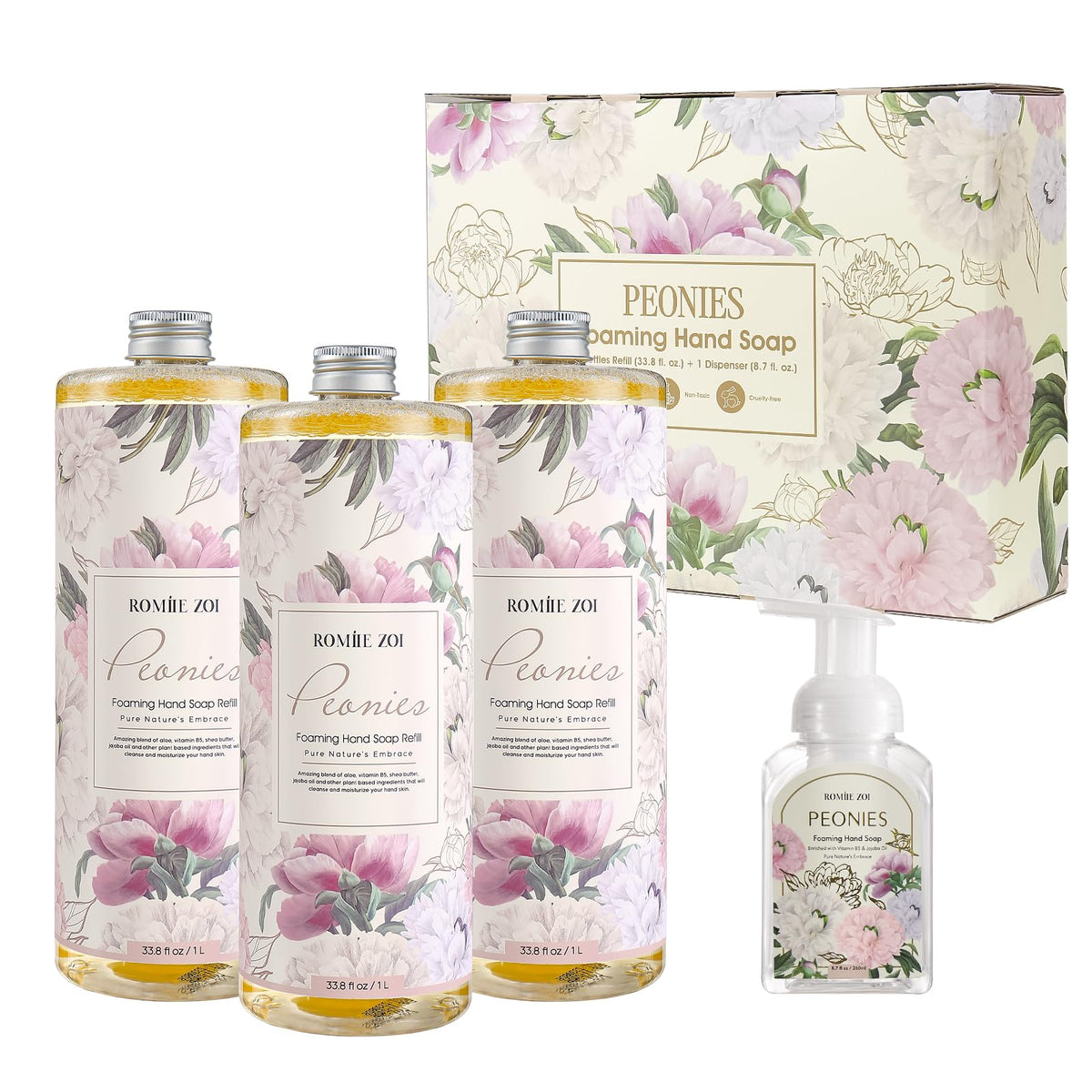 ROMIIE ZOI Foaming Hand Soap Refills 3-Pack Eucalyptus & Mint front view