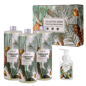 ROMIIE ZOI Foaming Hand Soap Refills Cedarwood three bottles with pump