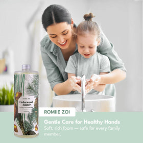 ROMIIE ZOI Foaming Hand Soap set arrangement with natural elements