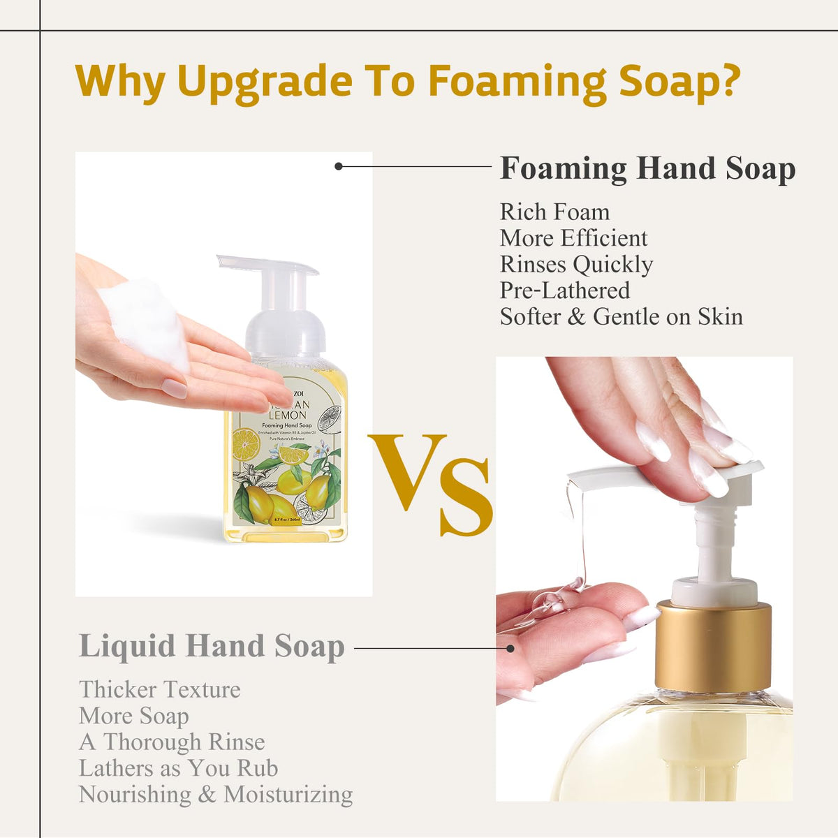 ROMIIE ZOI Lemon Foaming Hand Soap 3-pack arrangement