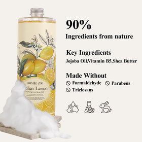 ROMIIE ZOI Lemon Foaming Hand Soap in a bathroom setting