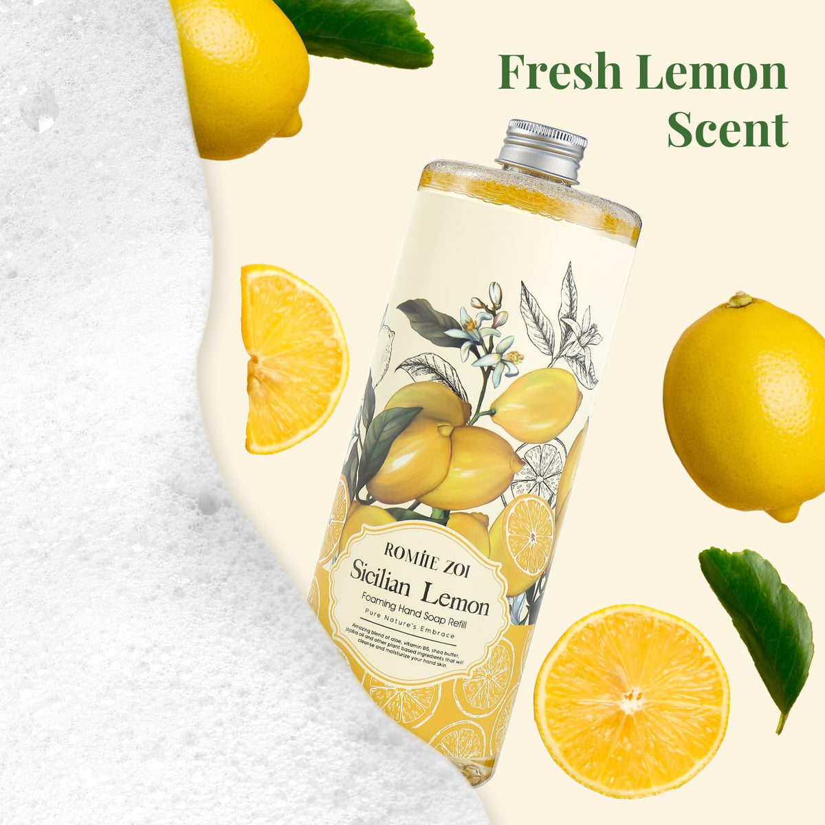 ROMIIE ZOI Lemon Hand Soap packaging side view