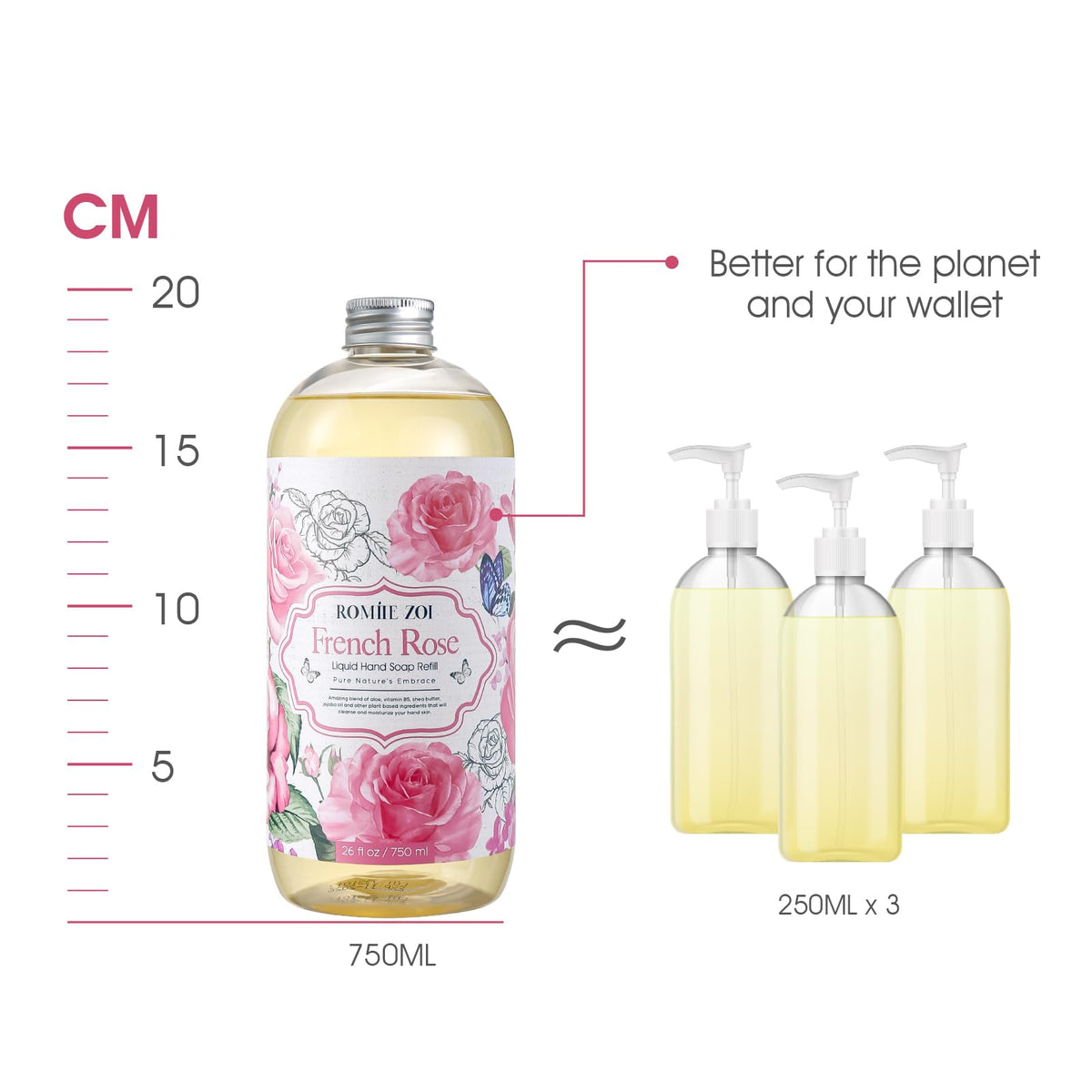 ROMIIE ZOI Liquid Hand Soap 26 fl oz bottle in elegant packaging