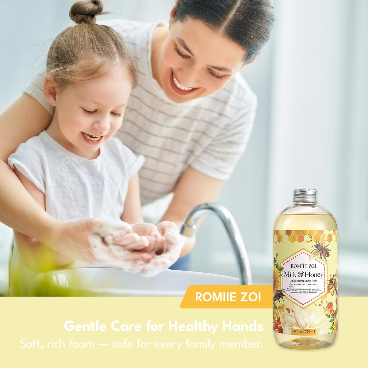 ROMIIE ZOI Liquid Hand Soap 3-Pack arranged for display