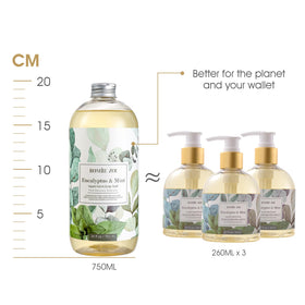 ROMIIE ZOI Liquid Hand Soap Eucalyptus Mint 3-Pack packaging