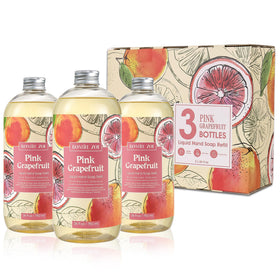 ROMIIE ZOI Liquid Hand Soap Refill 3-Pack Pink Grapefruit front view