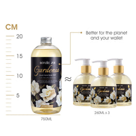 ROMIIE ZOI Liquid Hand Soap refill bottle with elegant gardenia design