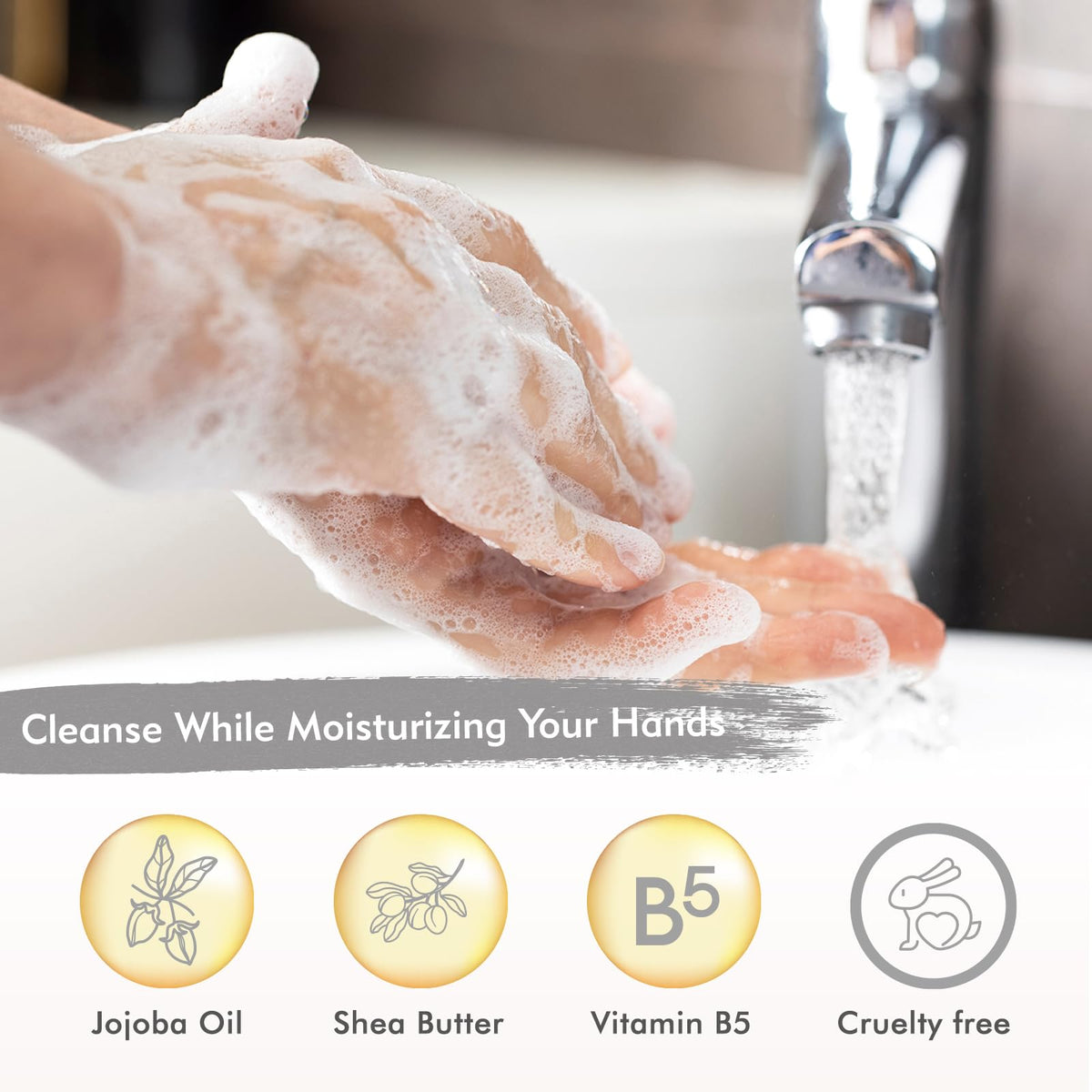 ROMIIE ZOI Liquid Hand Soap Refill Driftwood in bathroom setting