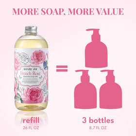 ROMIIE ZOI Liquid Hand Soap Refill Rose 750ml close-up of texture