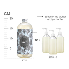 ROMIIE ZOI Liquid Hand Soap Refill Teakwood in bathroom setting