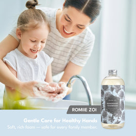 ROMIIE ZOI Liquid Hand Soap Refill Teakwood in kitchen setting