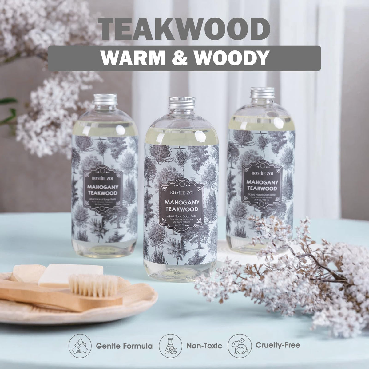 ROMIIE ZOI Liquid Hand Soap Refill Teakwood packaging