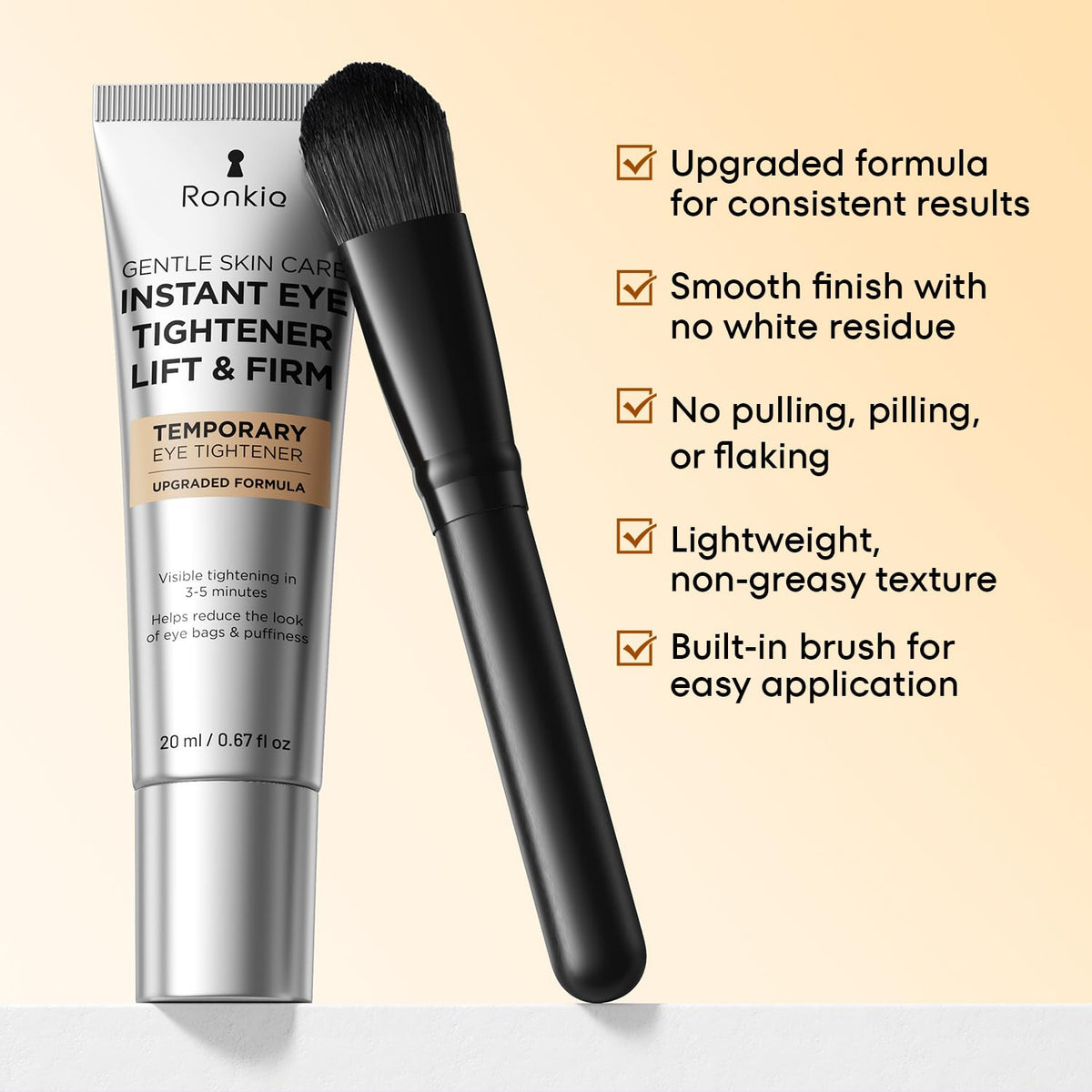 RONKIE Instant Firm Eye Tightener with makeup products