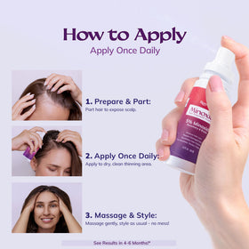 RootStim hair growth spray in bathroom setting
