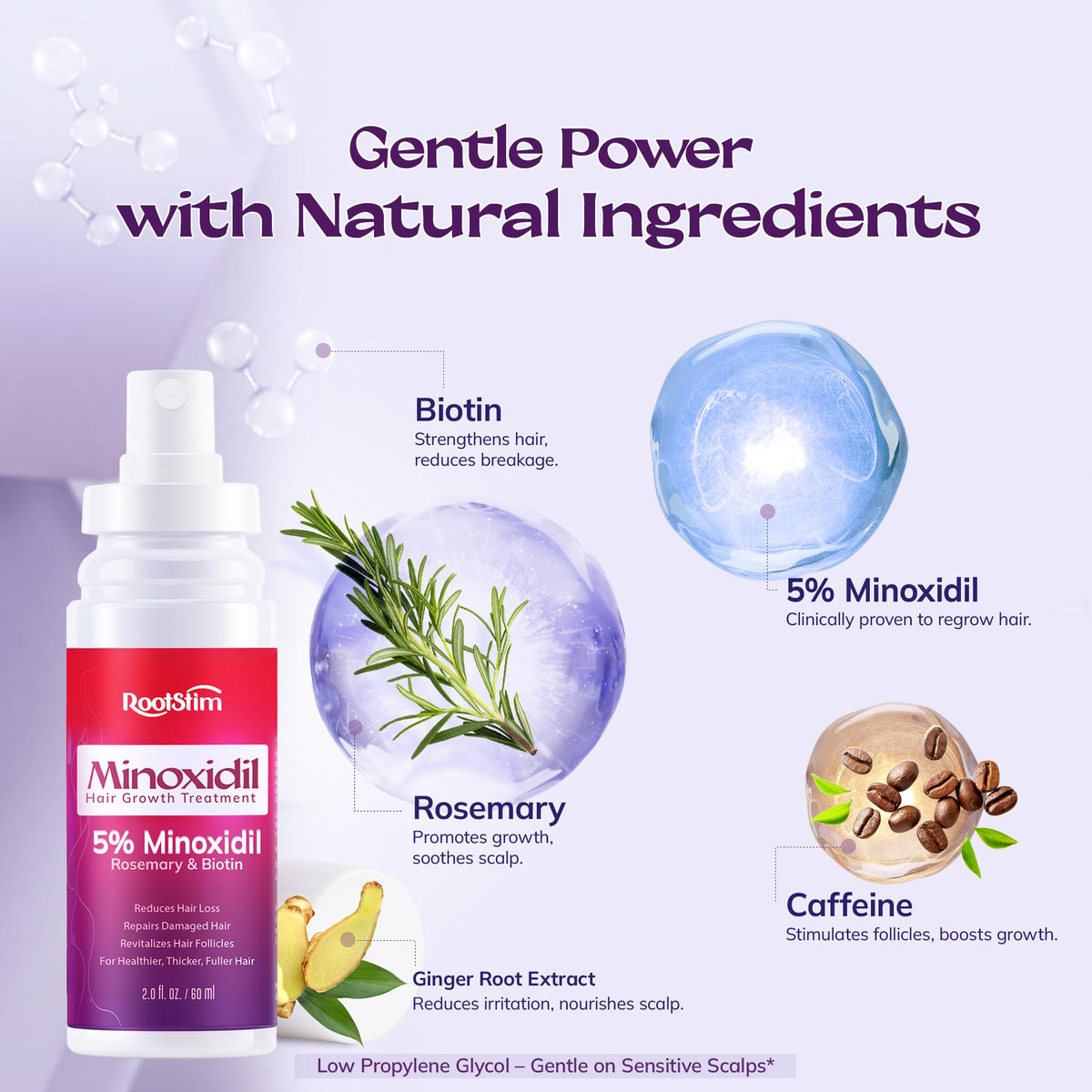 RootStim hair growth spray with rosemary and biotin