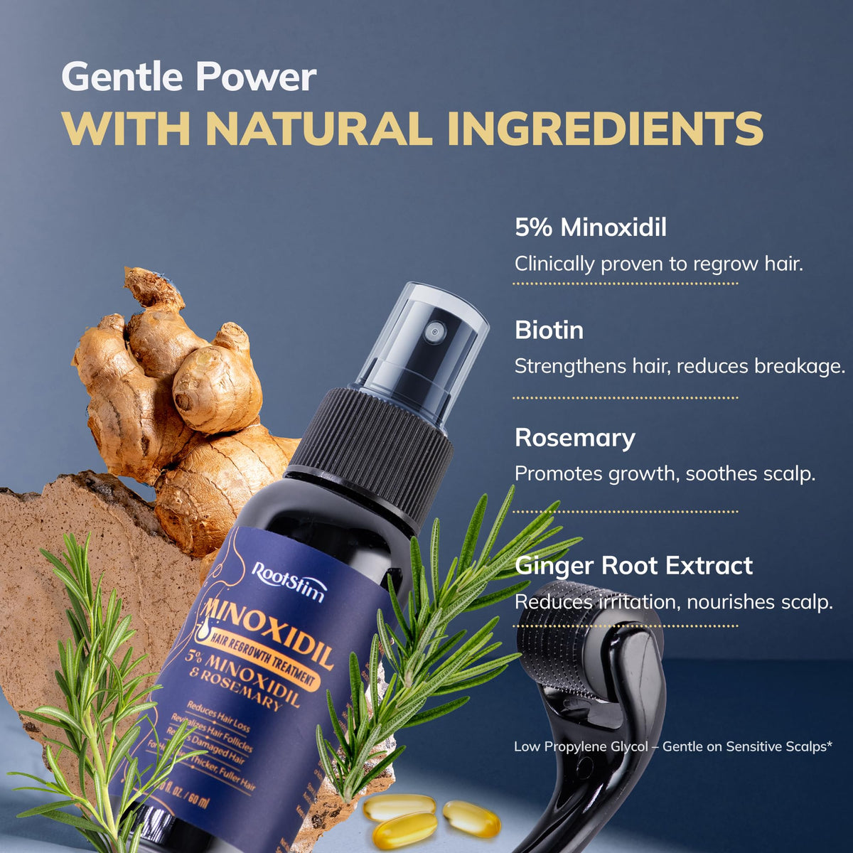 RootStim Hair Regrowth Kit on a bathroom counter