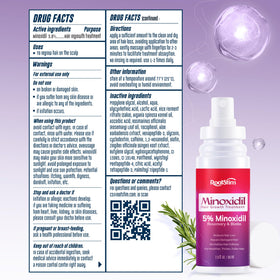 RootStim Minoxidil Spray with ingredients list