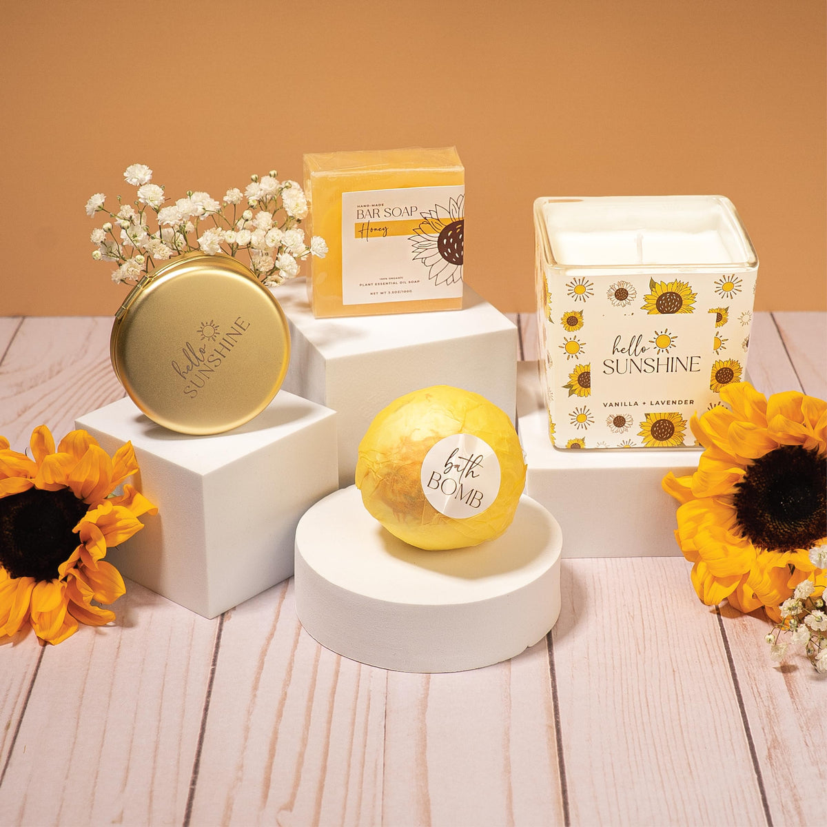 Rope bracelets with sunflower pendants from the Sunshine Gift Box