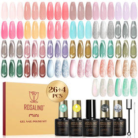 ROSALIND 30pcs Jelly Cat Eye Gel Polish Set front view with assorted colours