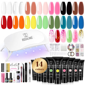 ROSALIND Neon Poly Nail Gel Kit with 14 vibrant gel colours