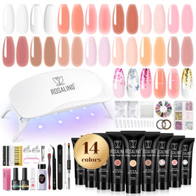 ROSALIND Nude Poly Nail Gel Kit front view with 14 colours