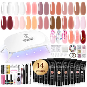 ROSALIND Poly Nail Gel Kit with 14 colours and tools