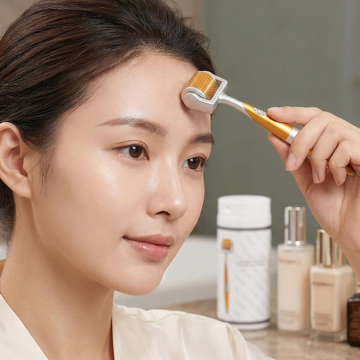 ROSELYNBOUTIQUE Derma Roller with skincare products