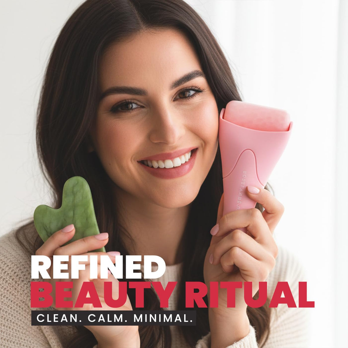 ROSELYNBOUTIQUE Gua Sha tool pink side view