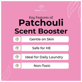 Roses Natural Patchouli In-Wash Laundry Scent support with laundry basket
