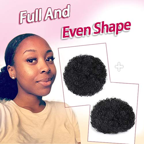rosmile Afro Puff Drawstring Ponytail Extension close-up of curls