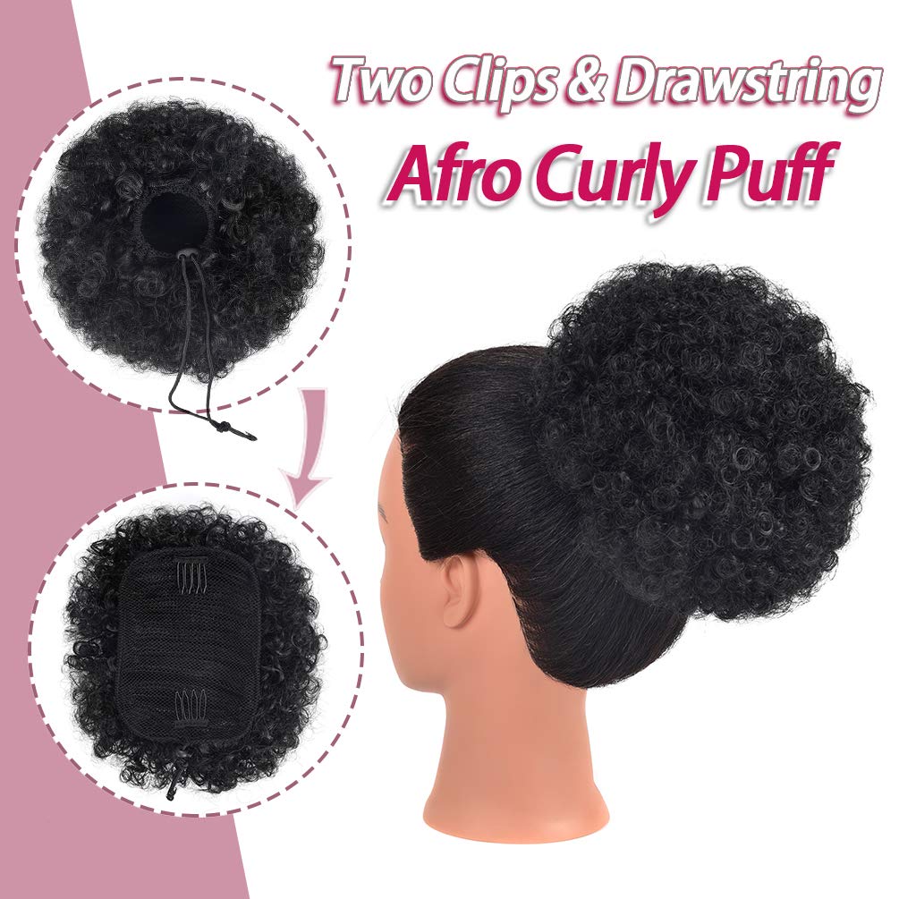 rosmile Afro Puff Drawstring Ponytail Extension lifestyle image on model
