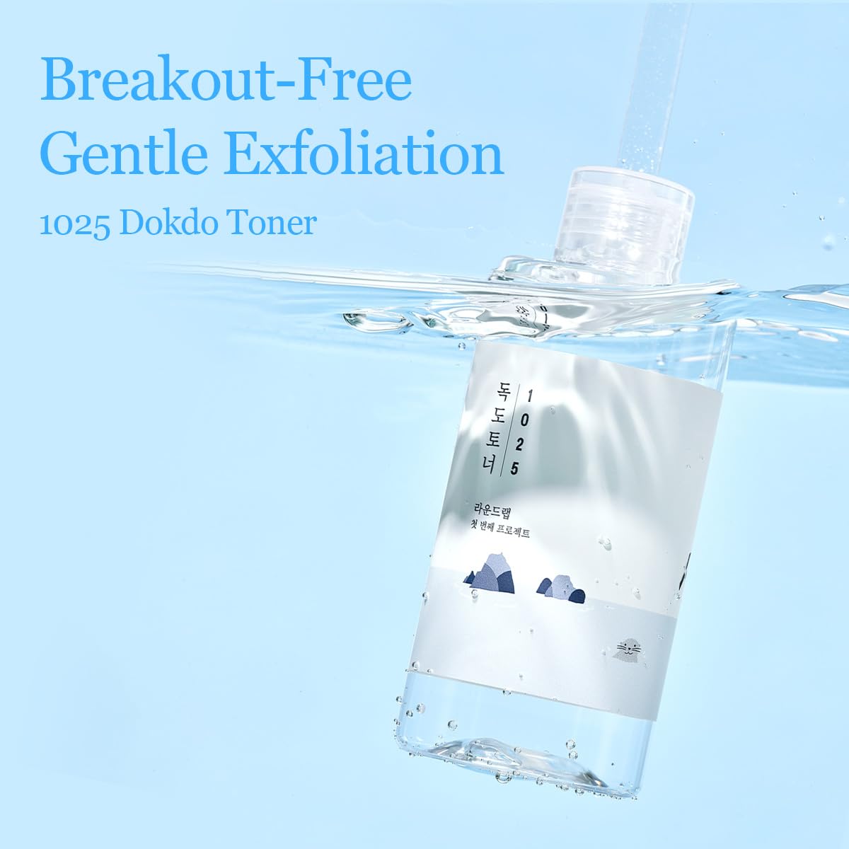 ROUND LAB 1025 Dokdo Toner in a skincare routine setting
