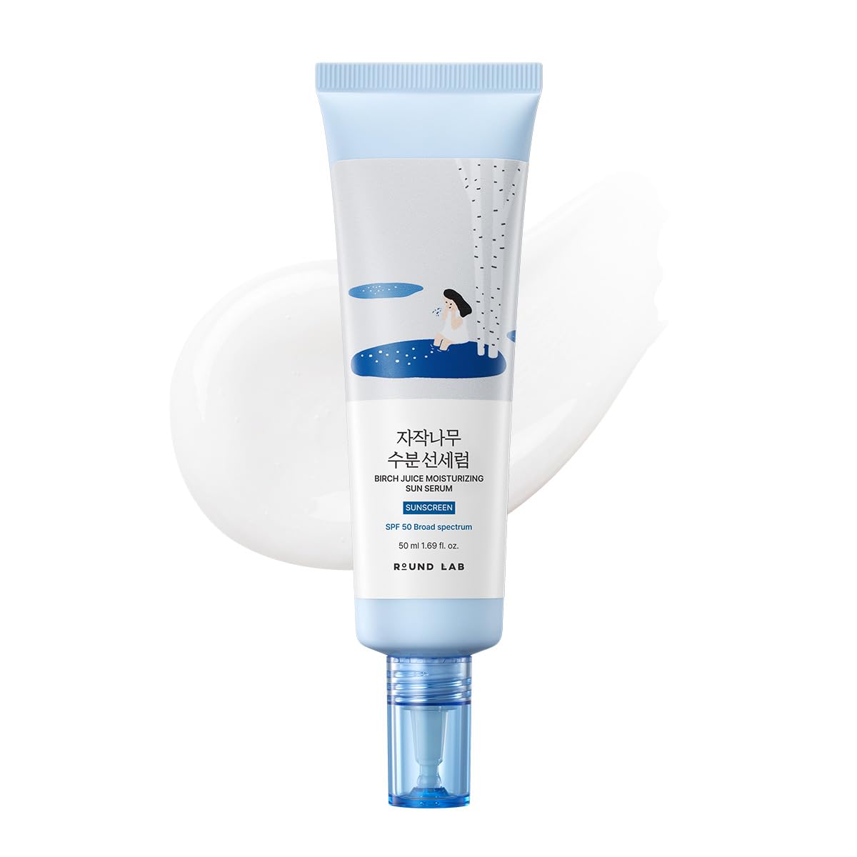 ROUND LAB Birch Juice Moisturizing Sun Serum SPF 50 front view