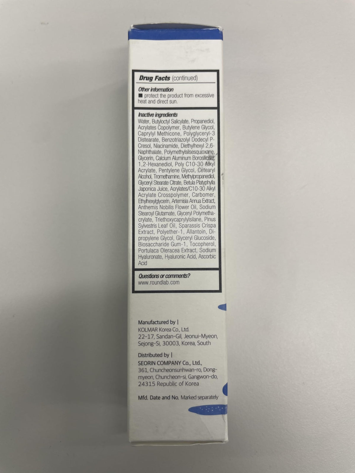 ROUND LAB Birch Juice Moisturizing UV LOCK SPF 45 sunscreen with ingredients