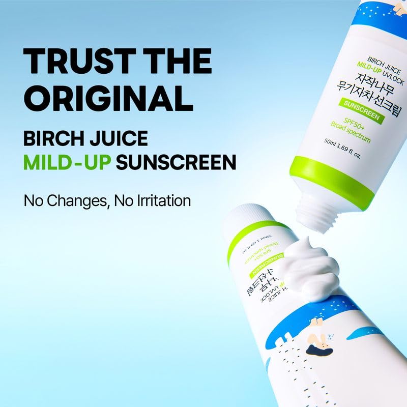 ROUND LAB Birch Juice Sunscreen packaging with detailed label