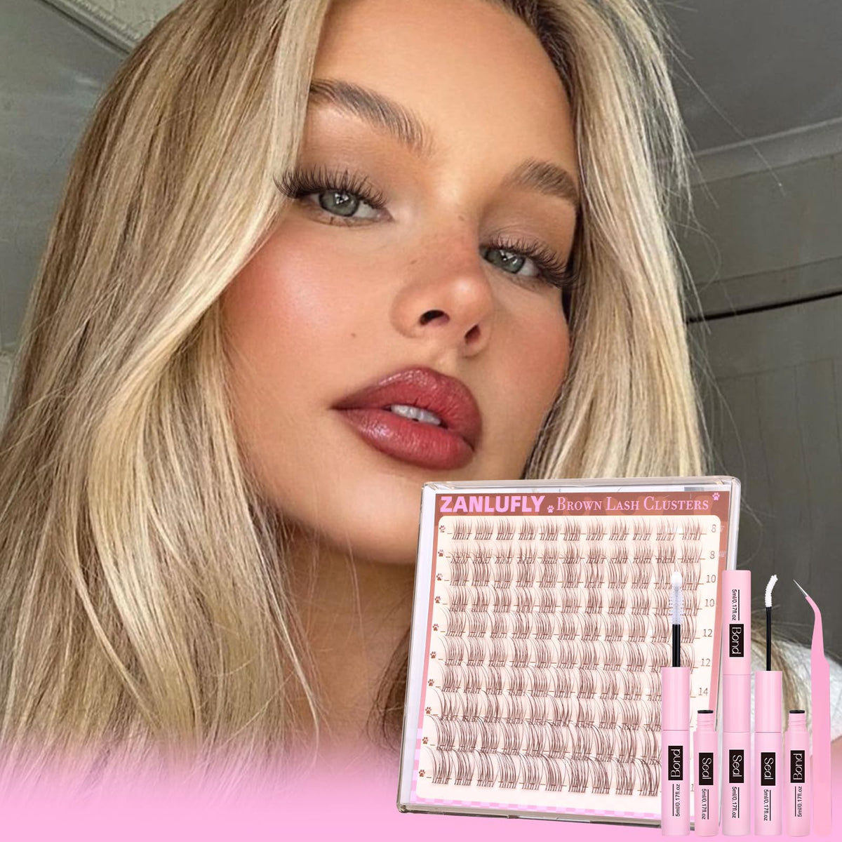Rounded tweezers included in zanlufly lash kit