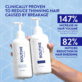 Routine Wellness Anti-Thinning Conditioner front view with lavender and cedar scent