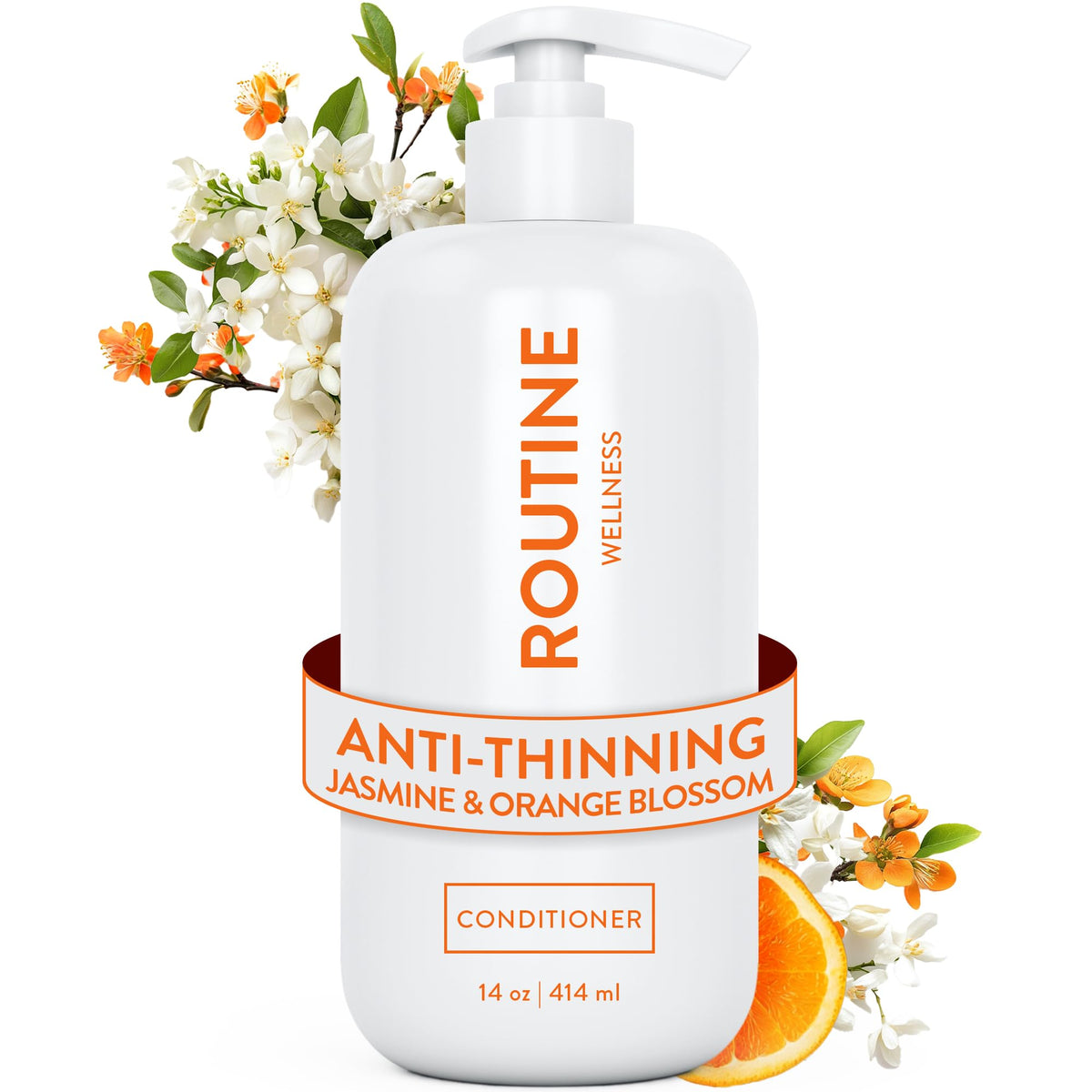 Routine Wellness Anti-Thinning Deep Conditioner front view with jasmine and orange blossom scent