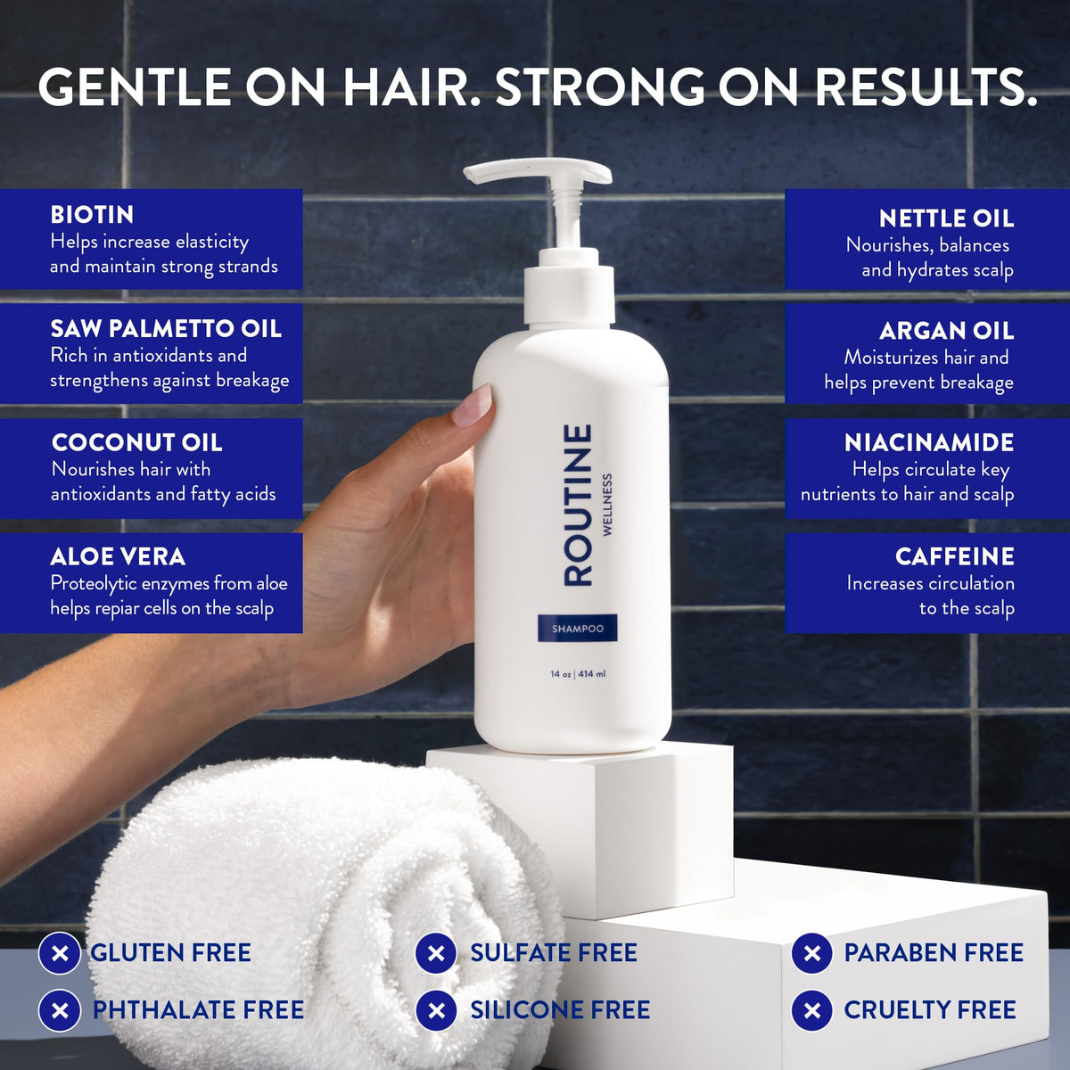 Routine Wellness Anti-Thinning Volumizing Shampoo with cucumber scent