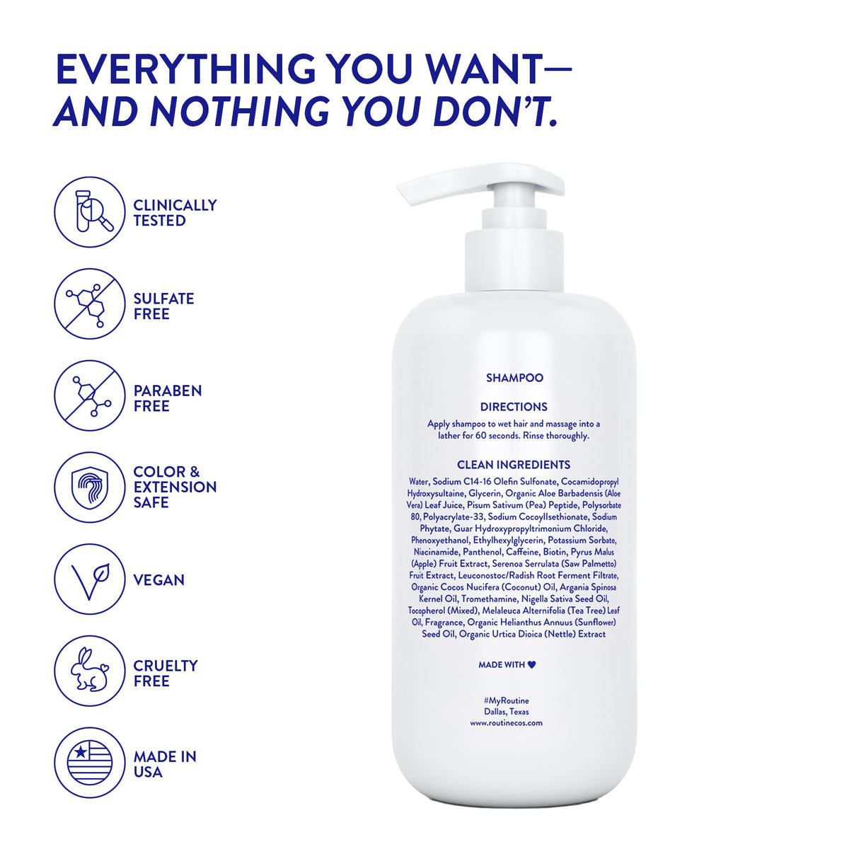 Routine Wellness shampoo with natural ingredients