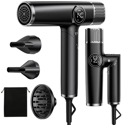 ROUUO Dual Voltage Travel Hair Dryer front view