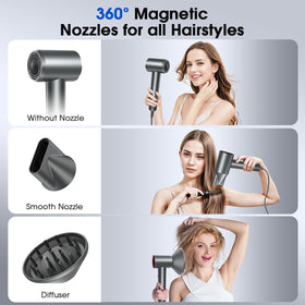 ROUUO Hair Dryer side view showcasing design and features