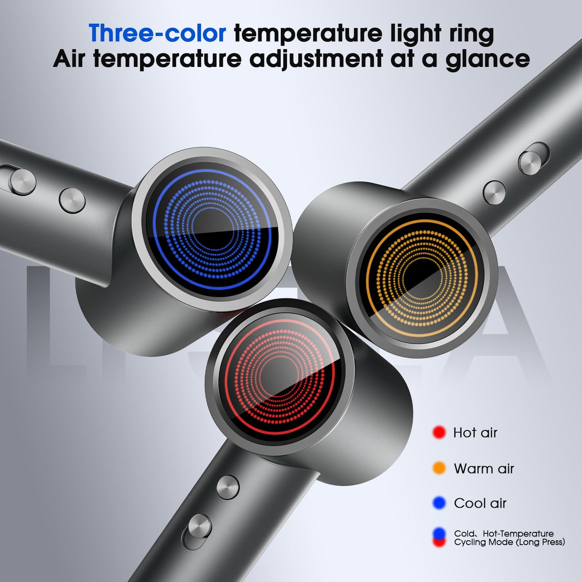 ROUUO Hair Dryer with 360° rotating magnetic design